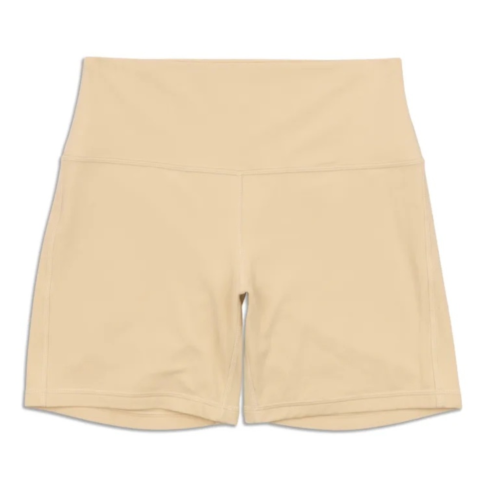 lululemon athletica High-Rise Cream Bike Shorts with Subtle Logo - Prosecco